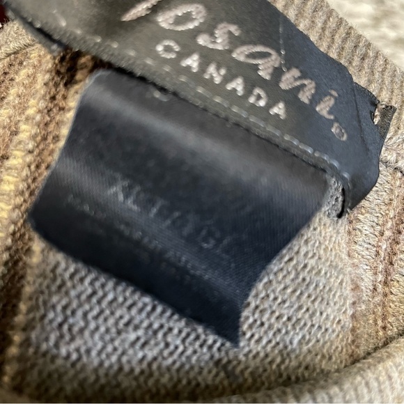 Tosani Canada Vintage 90s Tan Geometric Striped Crewneck Grandpa Sweater Mens XL - Picture 7 of 8